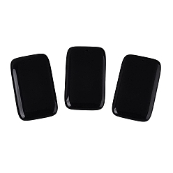 Black Onyx Подвески из натурального черного оникса, прямоугольник амулеты, окрашенная и подогревом, 49~50x29~30x5~7 мм, отверстие : 1.6~1.8 мм