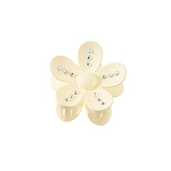 Светлый Золото-желтый Пластиковые зажимы когтя волос, аксессуары для волос со стразами для женщин и девочек, цветок, светлый золотарник желтый, 70x40 мм