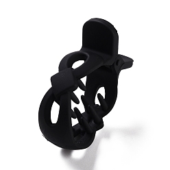 Black Plastic Claw Hair Clips, Matte Style, Hollow Bowknot, Black, 49x38x15.5mm