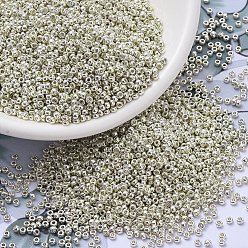 (RR181) Гальванизированный Серебряный Миюки круглые бусины рокайль, японский бисер, 11/0, (rr 181) оцинкованное серебро, 11/0, 2x1.3 мм, Отверстие : 0.8 мм , около 5500 шт / 50 г