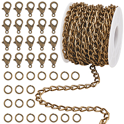 Античная Бронза Наборы для изготовления цепочек из алюминия с оксидацией своими руками, античная бронза, 9x5x1 мм