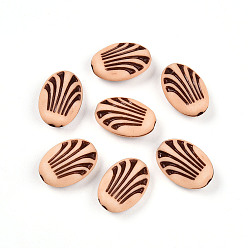 Персиковый Слойка Непрозрачные акриловые бусины, овальные, розовые, 17x11.8x6 мм, отверстие : 1.8 мм, Около 724 шт / 500 г