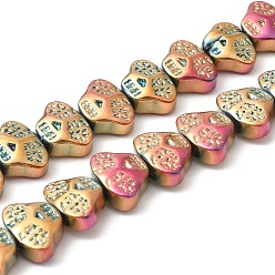 (966) Внутренний цвет Кристалл / Лиловато-лиловый на подкладке Стеклянные бусины с гальваническим покрытием , череп головы, с покрытием разноцветным, 13x10x6 мм, отверстие : 1 мм, около 65 шт / нитка, 25.59'' (65 см)