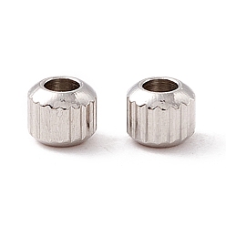 Нержавеющая Сталь Цвет Не тускнеет 201 бусины из нержавеющей стали, круглые, цвет нержавеющей стали, 3x2.5 мм, отверстие : 1.5 мм