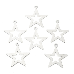 Golden Iron Pendants, Star, Golden, 18x16.5x0.2mm, Hole: 1mm