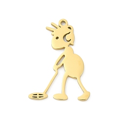 Золотой 304 подвески из нержавеющей стали, муравьиные чары, лазерная резка, золотые, 26.5x18.5x1.5 мм, отверстие : 1.5 мм