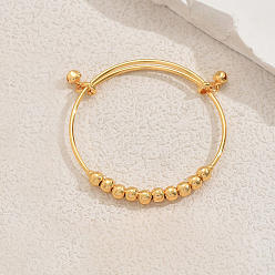 Золотой Регулируемые латунные браслеты с подвесками-колокольчиками, браслеты из бисера для женщин, золотые, внутренний диаметр: 2-3/8 дюйм (6 см)