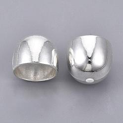 Silver Tibetan Style Alloy Cord Ends, End Caps, Cadmium Free & Nickel Free & Lead Free, Silver Color Plated, 13x15.5x15.5mm, Hole: 2mm, Inner Diameter: 13.5mm, about 273pcs/1000g