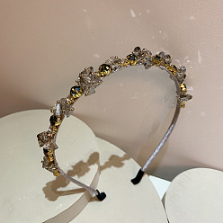 Розовый Тонкие ленты для волос из сплава со стразами в стиле барокко, аксессуары для волос для женщин и девочек, туманная роза, 140x140 мм