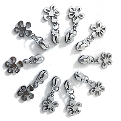 Platinum Zinc Alloy Zipper Head with Flower Charms, Zipper Pull Replacement, Zipper Sliders for Purses Luggage Bags Suitcases, Platinum, 4.3cm