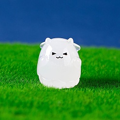 Ghost Светящиеся фигурки из смолы на тему Хэллоуина, светящиеся в темноте украшения дисплея, призрак, 28x26 мм