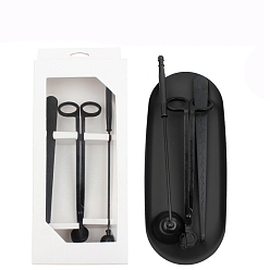 Черный Набор инструментов для свечей из нержавеющей стали, нож для обрезки фитиля свечи, глушитель для фитиля свечи, ковш и блюдо для фитиля для свечей для любителей свечей, чёрные, 4 шт / комплект