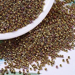 (DB0501) 24kt Gold Iris MIYUKI Delica Beads, Cylinder, Japanese Seed Beads, 11/0, (DB0501) 24kt Gold Iris, 1.3x1.6mm, Hole: 0.8mm, about 20000pcs/bag, 100g/bag