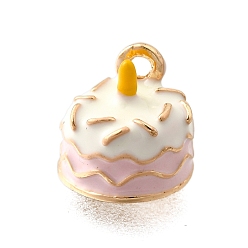 Другие Цинкового сплава эмали прелести, реальный 18 k позолоченный, торт, 8.5x9 мм, отверстие : 1.4 мм