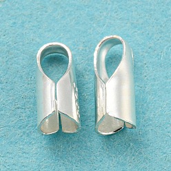 Серебро 925 конец шнура из стерлингового серебра, Складывающиеся обжимные концы, с печатью s925, серебряные, 6x2.5x2.5 мм, отверстие : 2.5x1.8 мм