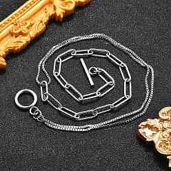 Нержавеющая Сталь Цвет Не тускнеющие 304 цепочки из нержавеющей стали, с Переключить застежками, цвет нержавеющей стали, 15.9 дюйм (40.5 см)