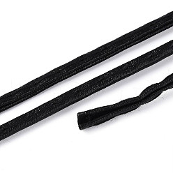 Черный Плоская косая бейка из искусственной кожи с двойным сгибом и шнуром для обтачивания, косая бейка для обивки, шитье и кант для ткани, чёрные, 3x2.5 мм, около 47.03~49.21 ярдов (43~45 м) / пачка