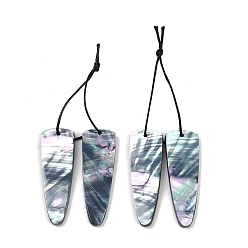 Corn 2шт. подвески из натуральной черной ракушки для губ, кукуруза, 37.5x13x3 мм, отверстие : 0.6 мм