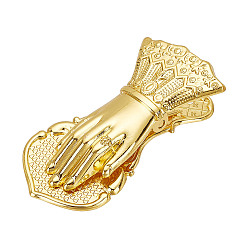 Золотой Зажимы для закладок из сплава, рука, золотые, 101.5x50x31 мм, отверстие : 5 мм