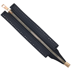 Черный 1швейные аксессуары для молний из искусственной кожи, для аксессуаров для тканых сумок своими руками, чёрные, 240x53x9.5 мм