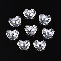 Прозрачный Прозрачные акриловые бусины, сердце, граненые, прозрачные, 9~9.5x10x7 мм, отверстие : 3.5 мм