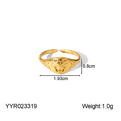 Лев 304 регулируемые манжеты из нержавеющей стали с открытыми кольцами для женщин, лев, 8 мм, размер США 9 1/2 (19.3 мм)