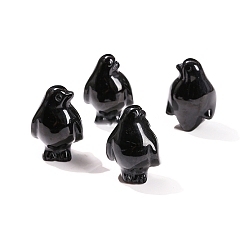 Обсидиан Резные фигурки пингвинов из натурального обсидиана, для украшения рабочего стола домашнего офиса, 42 мм