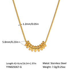 Настоящее золото 18K Минималистичные 304 подвески из бусин из нержавеющей стали для женщин, реальный 18 k позолоченный, 16.54 дюйм (42 см)