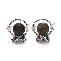 Кровь драконов Украшения для дисплея сферы крови дракона, с пьедесталом из легированной эмали, звезды с луной, античное серебро, 79x82x50 мм