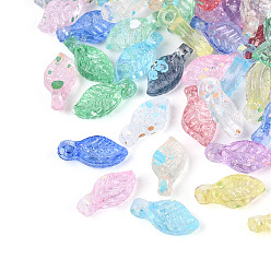 (52) Непрозрачная лаванда Прозрачные акриловые подвески, окрашенные аэрозольной краской, лист прелести, разноцветные, 10~10.5x5x3.5 мм, отверстие : 1.5~1.6 мм, Около 7142 шт / 500 г