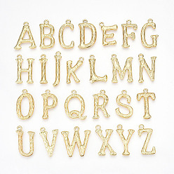Настоящее золото 18K 26 шт. 304 подвески из нержавеющей стали, подвески с буквой az~z, реальный 18 k позолоченный, 19~27x6~22x3 мм, отверстие : 1.6 мм