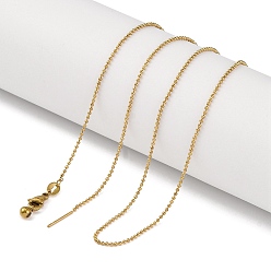 Настоящее золото 18K Ion plaing(ip) 304 ожерелья из нержавеющей стали с шариковыми цепочками, регулируемые слайдерные ожерелья для женщин, реальный 18 k позолоченный, 20.12 дюйм (51.1 см)