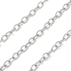 Нержавеющая Сталь Цвет 304 кабельные цепи из нержавеющей стали, пайки, с катушкой, цвет нержавеющей стали, 4x3x0.5 мм, около 32.81 футов (10 м) / рулон