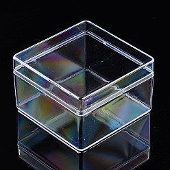 Transparent Behälter zur Aufbewahrung von Perlen aus Polystyrol, Viereck, Transparent, 8x8x5 cm
