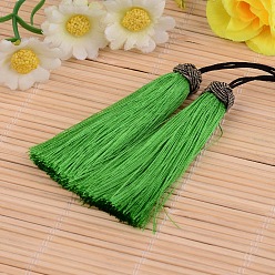 Lime Green Nylon Tassel Big Pendant Decorations, Lime Green, 60~65x10mm