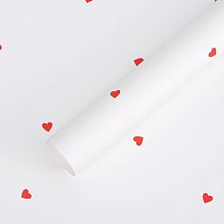 White 20 Sheet Heart Pattern Valentine's Day Gift Wrapping Paper, Square, Folded Flower Bouquet Wrapping Paper Decoration, White, 580x580mm