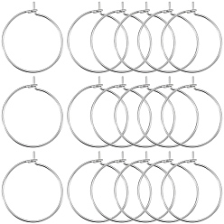 Нержавеющая Сталь Цвет 300 шт 316 хирургическая нержавеющая сталь бокалы подвески кольца, обручание серьги, DIY материал для баскетбола обруча серьги жены, цвет нержавеющей стали, 24x20x0.7 мм, 21 датчик