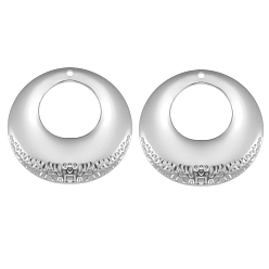 Нержавеющая Сталь Цвет Шкентели нержавеющей стали, овальное кольцо/круглые круглые подвески, цвет нержавеющей стали, 32 мм