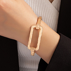 Золотой Прямоугольные браслеты-манжеты из сплава для женщин, золотые, внутренний диаметр: 2~2-3/8 дюйм (5~6 см)