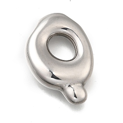 Letter Q 304 подвески из нержавеющей стали, буквенное очарование, анти-тускнение, Буква Q, 23x17x6 мм, отверстие : 3.5x2.2 мм