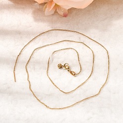 Золотой 1.5 мм, унисекс 304 цепочки из нержавеющей стали, регулируемые ожерелья-слайдеры, золотые, 20.00 дюйм (50.8 см)