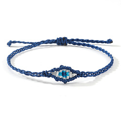 Королевский синий Регулируемые плетеные браслеты из полиэстерового шнура от сглаза для мужчин и женщин, королевский синий, внутренний диаметр: 11 дюйм (28 см)