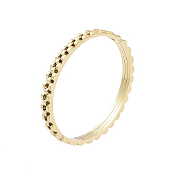 Золотой Ионное покрытие (IP) 304 шарнирные браслеты из нержавеющей стали, золотые, внутренний диаметр: 2-3/8x2 дюйм (5.95x5 см)