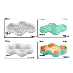 Cloud DIY Silicone Storage Molds, Resin Casting Molds, Clay Craft Mold Tools, White, Cloud, 168~170x105x13~38mm