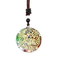 Цветок Ожерелья с подвесками из смолы, натуральных и синтетических драгоценных камней, цветок, 25.59 дюйм (65 см)