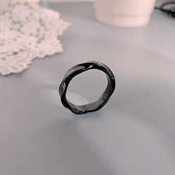 Черный 304 из нержавеющей стали кольца палец для мужчин, твист кольцо, чёрные, размер США 8 (18.1 мм)