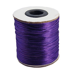 Индиго Нейлоновая нить, гремучий атласный шнур, нейлоновый шнур плетеные украшения для изготовления ювелирных изделий, круглые, индиговые, 1 мм, около 100 ярдов / рулон (300 футов / рулон)