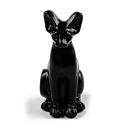 Обсидиан Натуральный обсидиан в форме египетской кошки, украшения для дома, украшение рабочего стола для дома, автомобиля, офиса, 80x30 мм