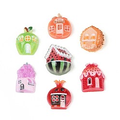 (52) Непрозрачная лаванда Кабошоны из непрозрачной смолы с фруктово-овощной тематикой, разнообразные, разноцветные, 11~12x7.5~11x4~6 мм