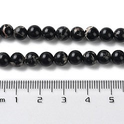 Black Synthetic Imperial Jasper Dyed Beads Strands, Round, Black, 6mm, Hole: 1.4mm, about 60~62pcs/strand, 14.72''~15.28''(37.4~38.8cm)
